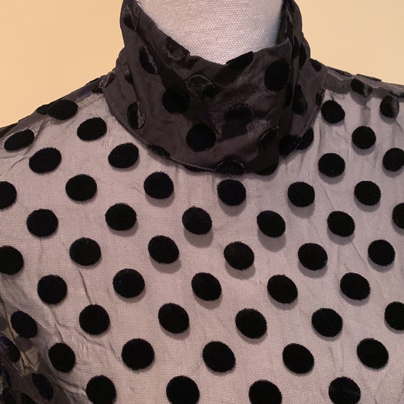 STONE COLD FOX Shimo Dress Velvet Dots Black Sheer Short Event Coquette Mini - Picture 3 of 9